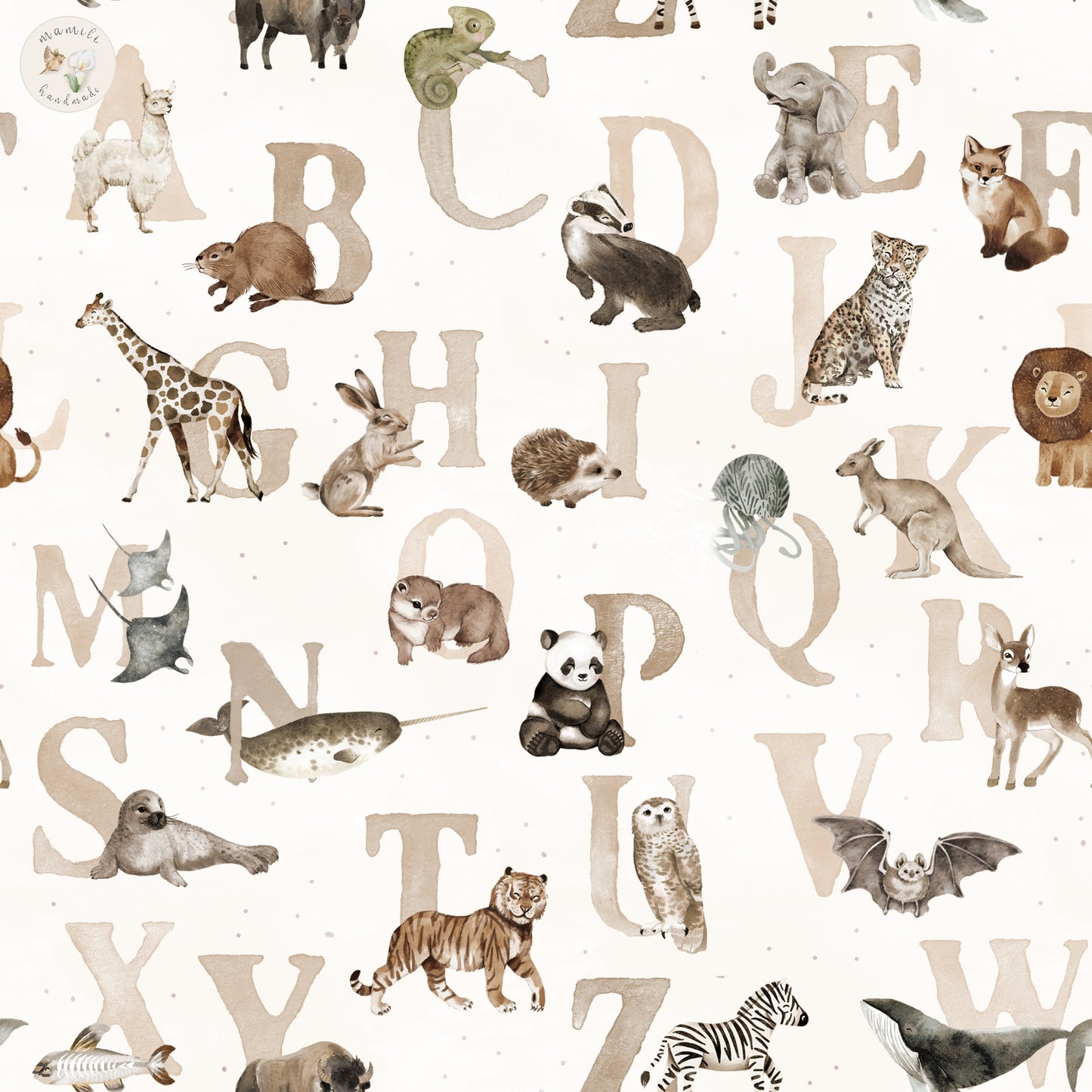 Alphabet sepia