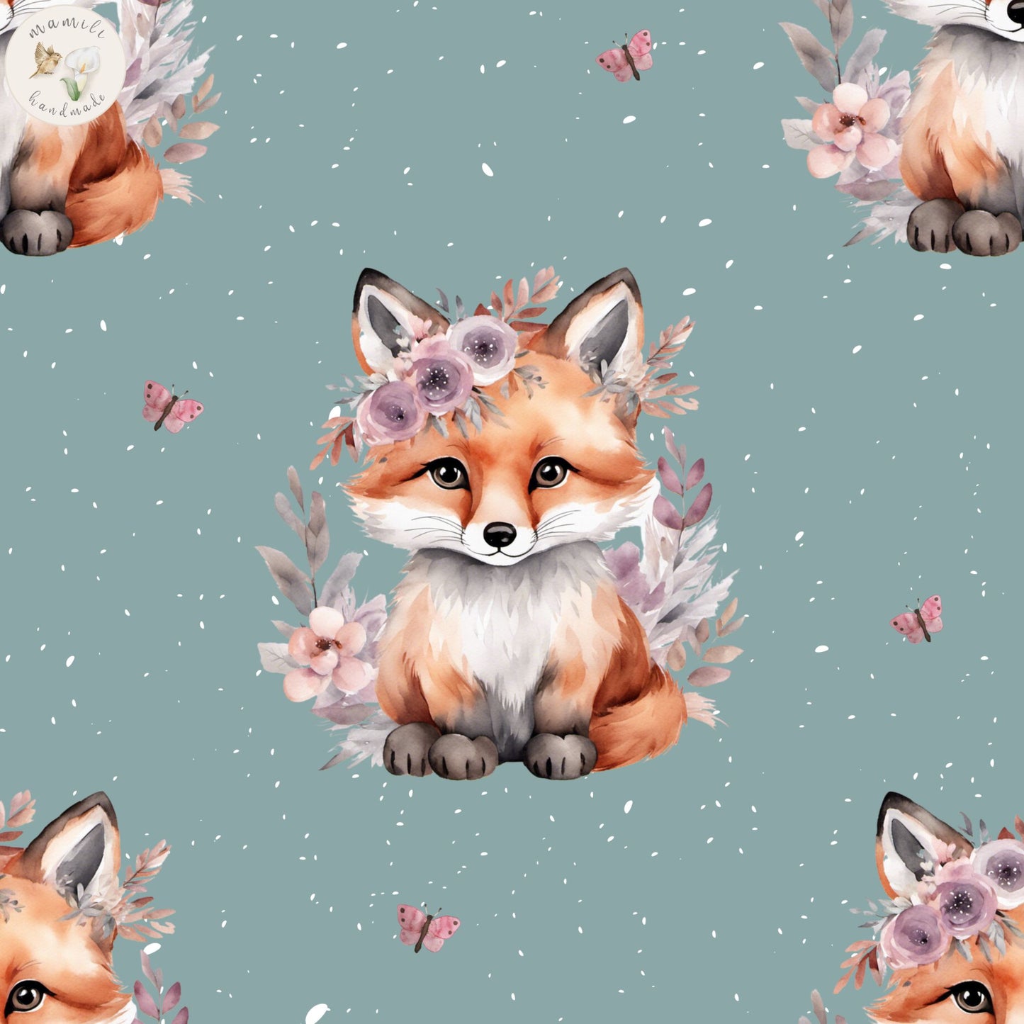 Boho Flower Fox