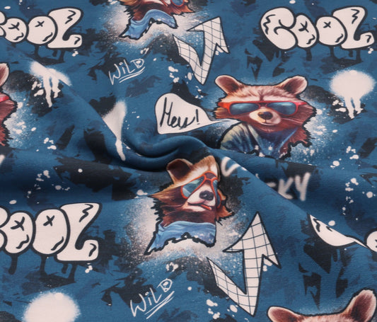 Cool Racoon French Terry 31cm Stofflänge