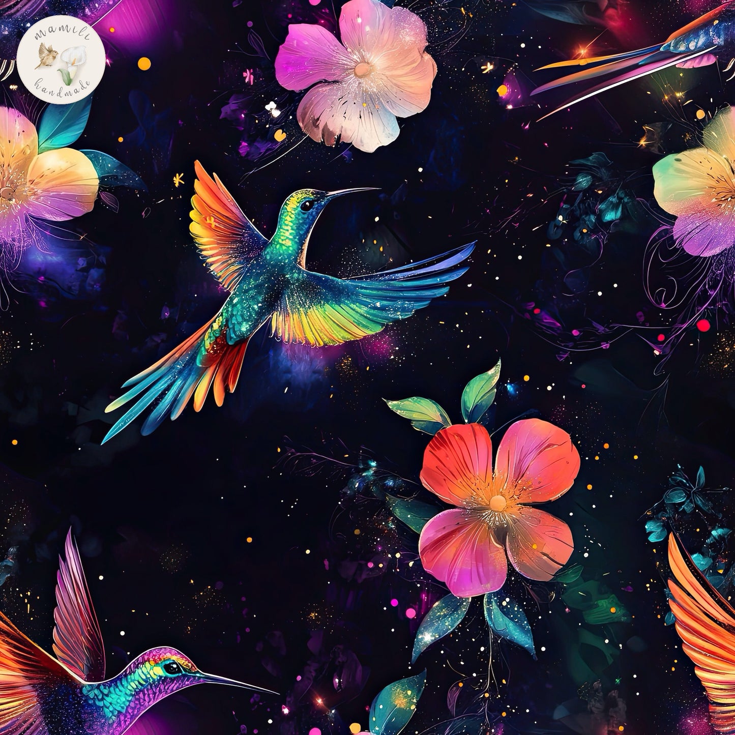 Kolibri mit Blumen