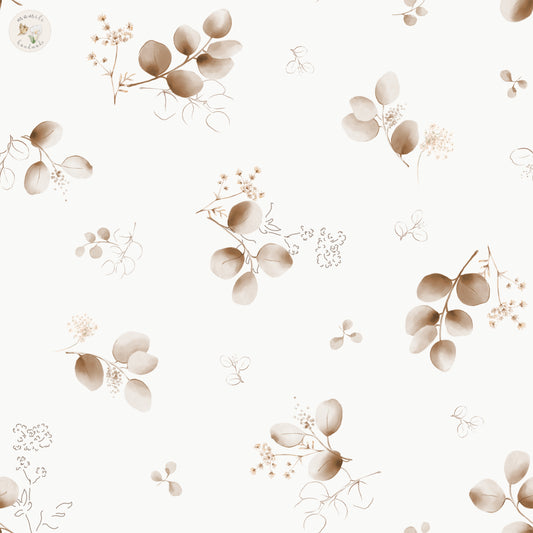Floral Saga brown offwhite