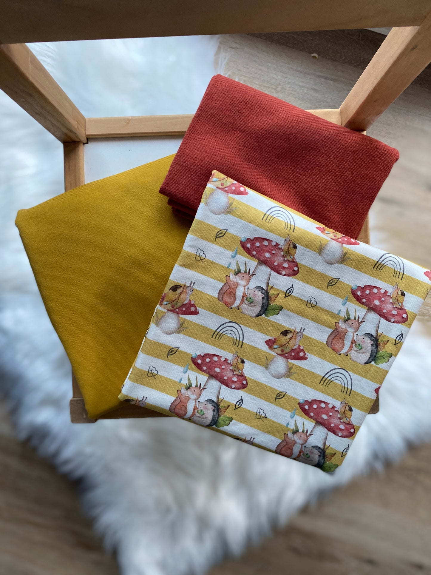 Stoffpaket After the Rain mustard stripes