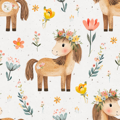 Blumenpferd French Terry 39cm Stofflänge