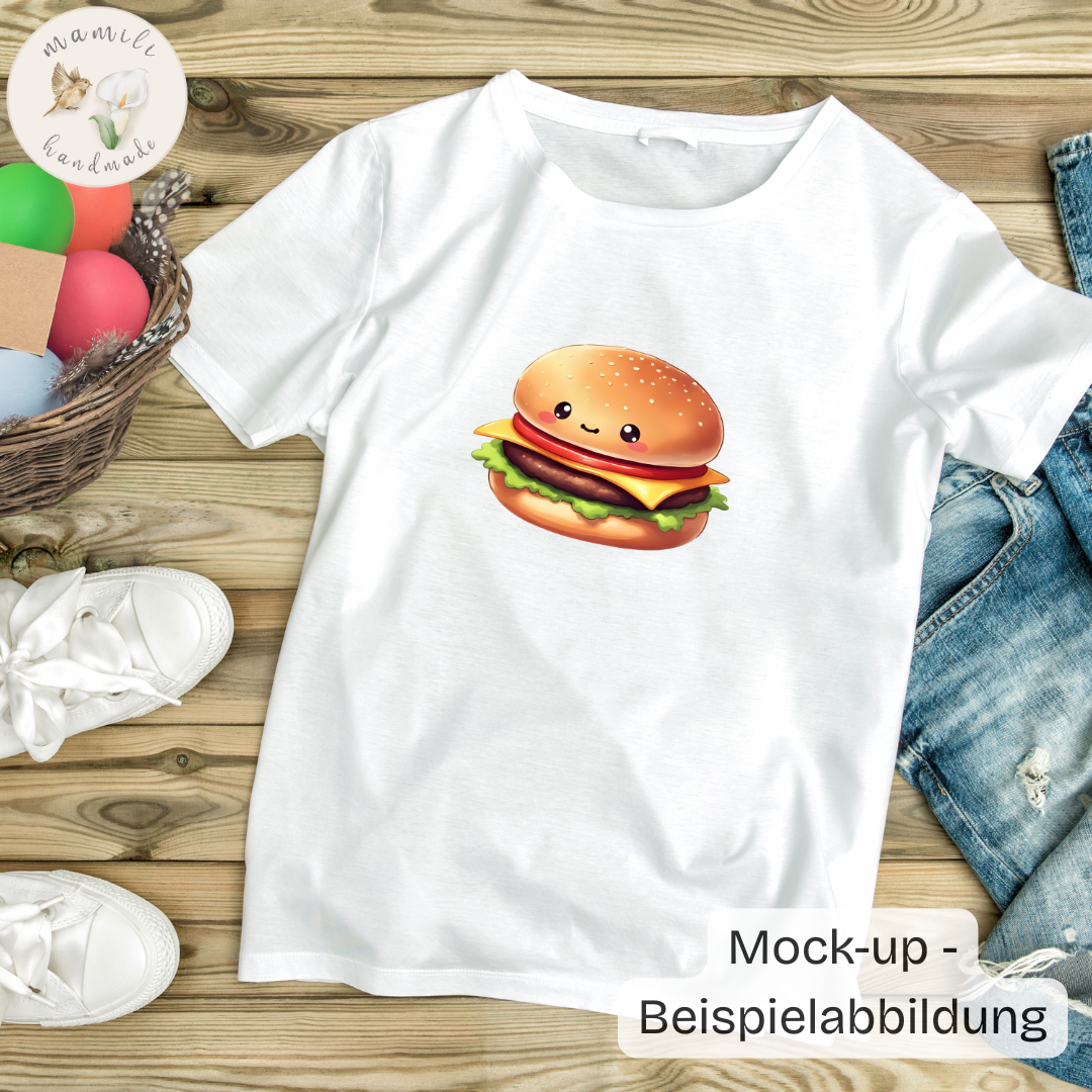 Jersey, French Terry Food (Bio) Pommes und Hamburger + 12 weitere Stoffarten