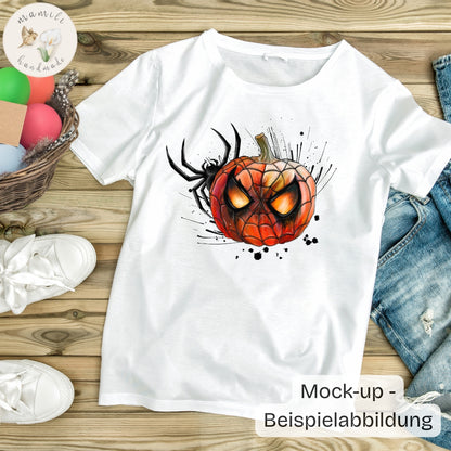 Spider Pumpkin | Halloween Vorbestellung | Reaktivdruck Jersey u. French Terry