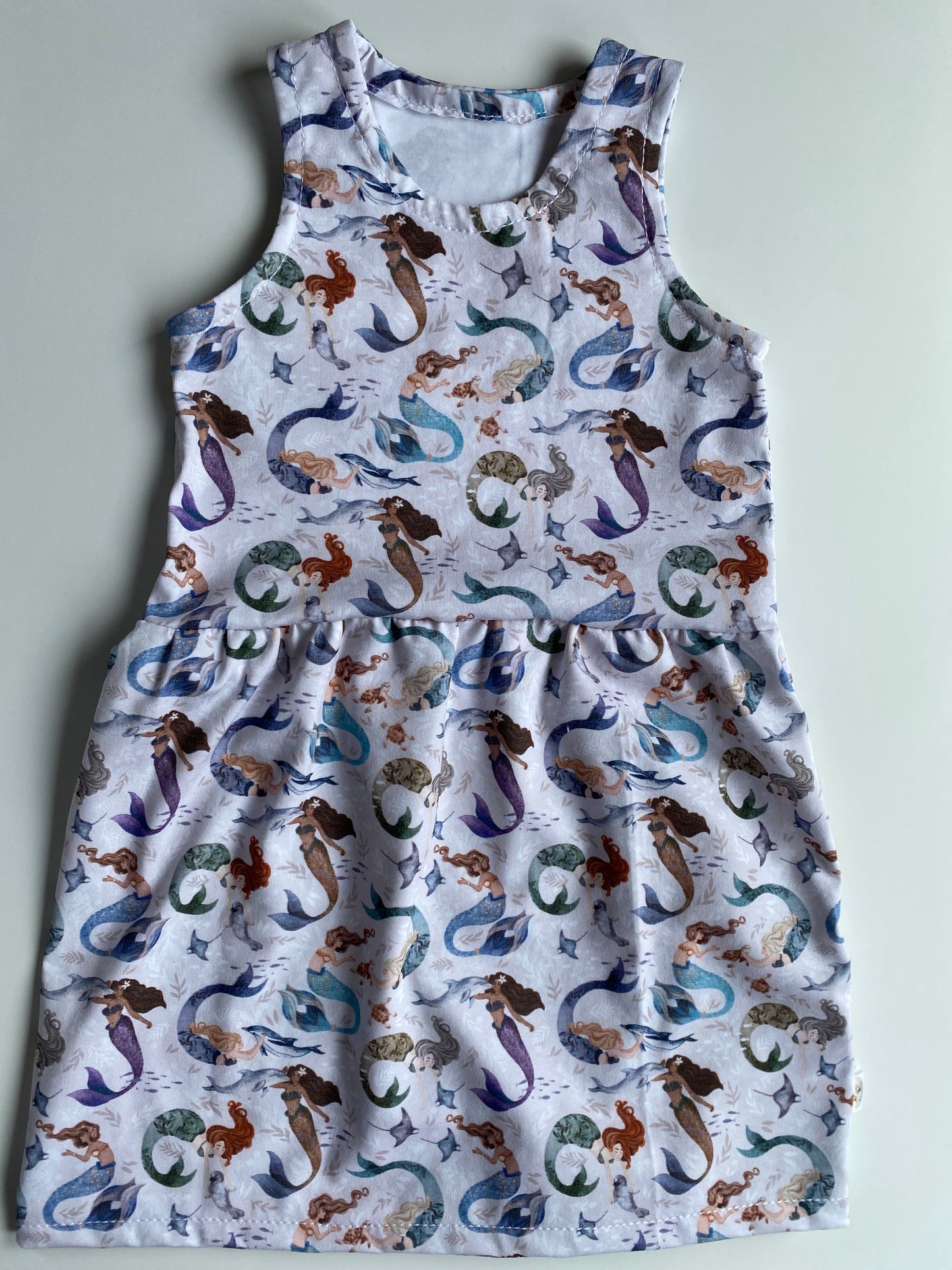 Kleid Biobaumwolle | Meerjungfrauen | ärmellos | Größe 110