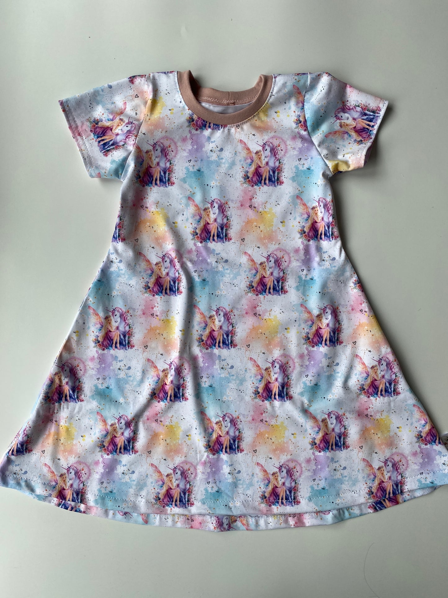 Kleid kurzarm Bio Jersey | Einhorn und Fee | Größe 116