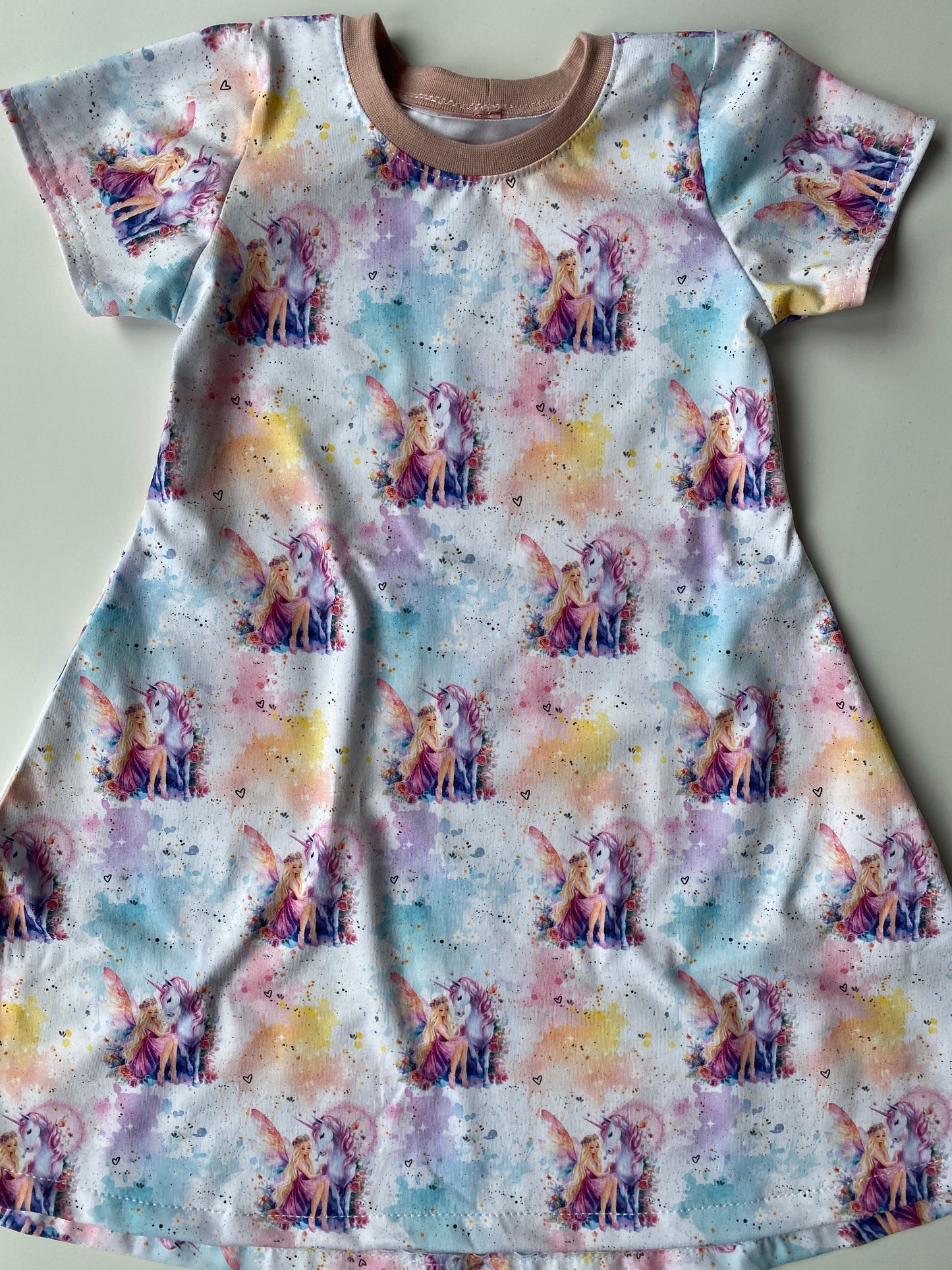 Kleid kurzarm Bio Jersey | Einhorn und Fee | Größe 116