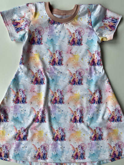 Kleid kurzarm Bio Jersey | Einhorn und Fee | Größe 116