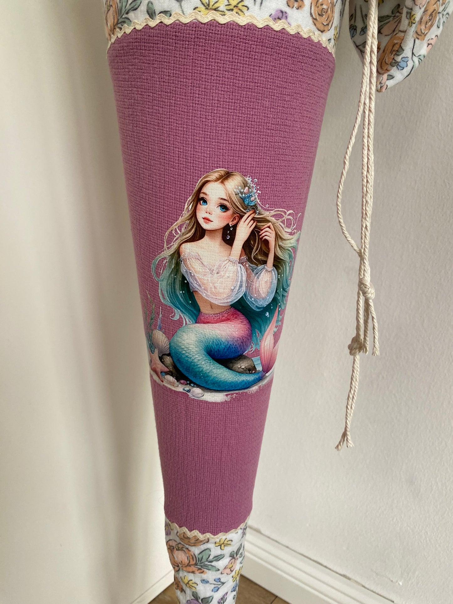 Schultüte Meerjungfrau personalisiert rosa 70cm | sofort versandbereit