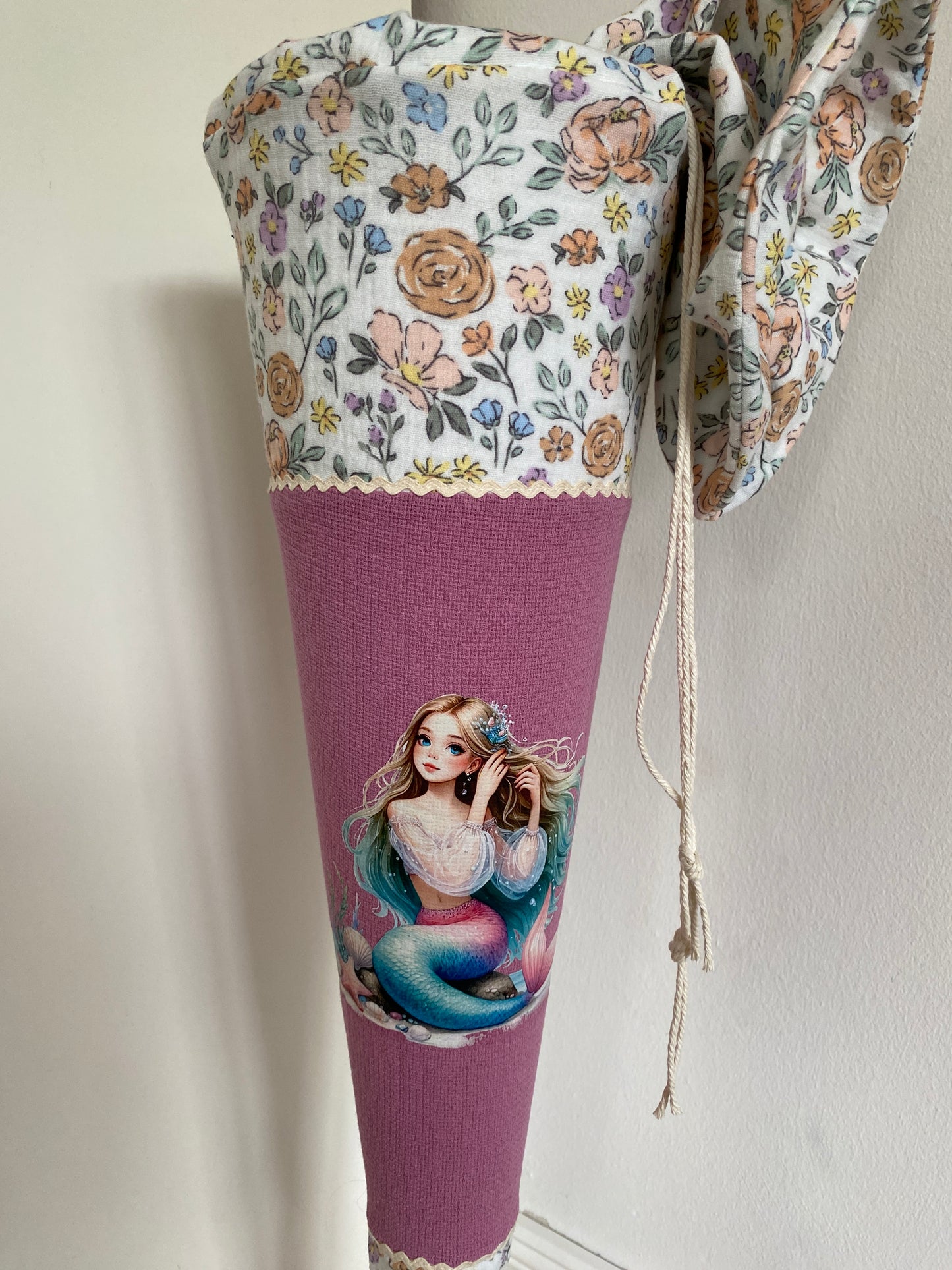 Schultüte Meerjungfrau personalisiert rosa 70cm | sofort versandbereit