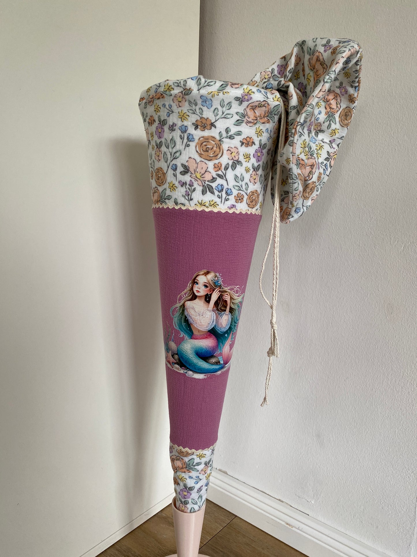 Schultüte Meerjungfrau personalisiert rosa 70cm | sofort versandbereit