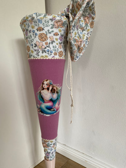 Schultüte Meerjungfrau personalisiert rosa 70cm | sofort versandbereit