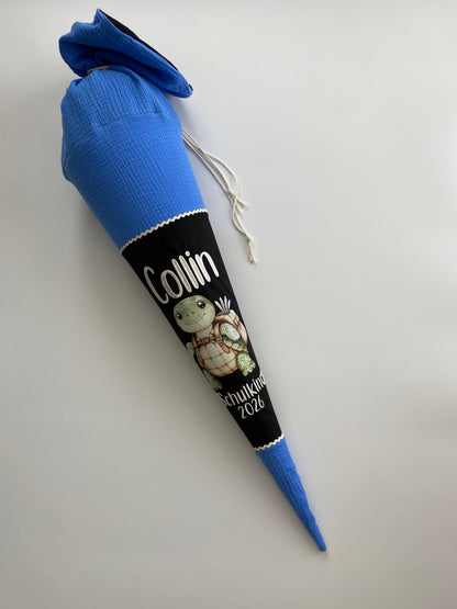 Schultüte Schildkröte Musselin | personalisiert | mamili handmade