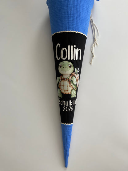 Schultüte Schildkröte Musselin | personalisiert | mamili handmade