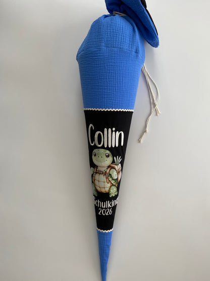 Schultüte Schildkröte Musselin | personalisiert | mamili handmade