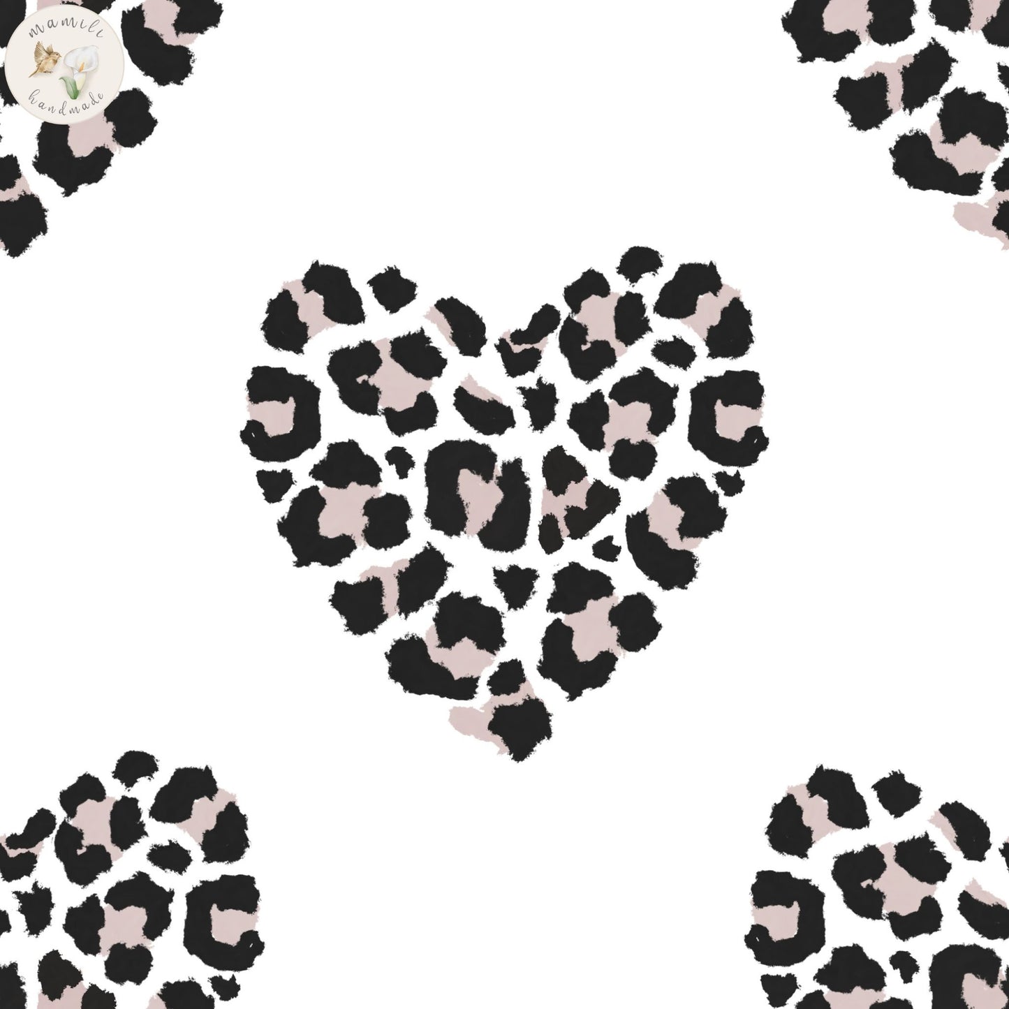 Leo Heart French Terry 26cm Stofflänge