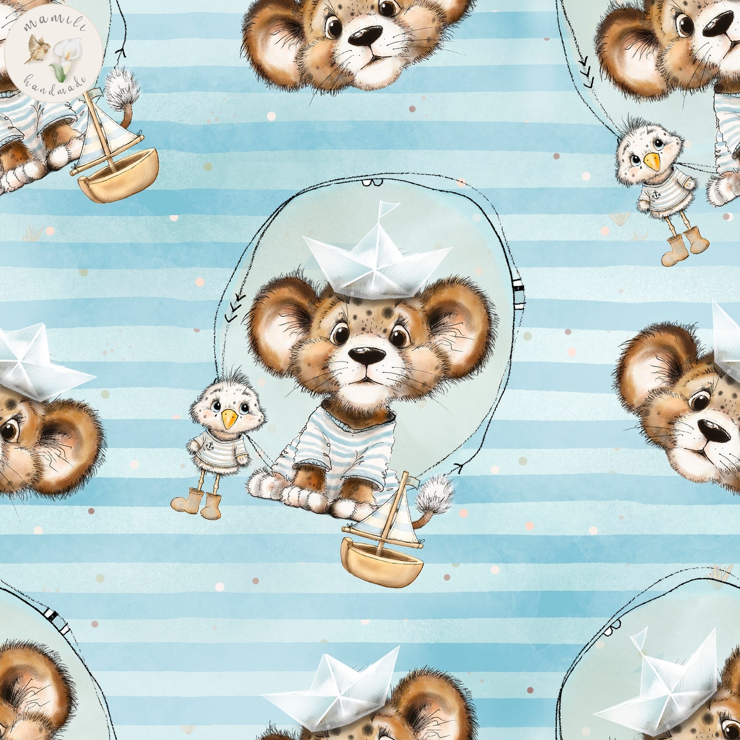 Bio Stoff Marinetiger | Baumwolle, Jersey, Musselin | mamili handmade
