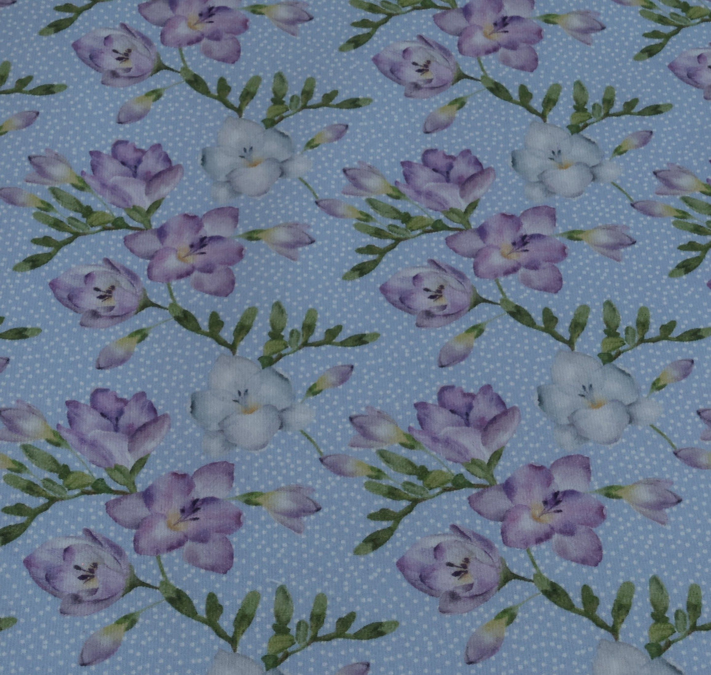 Stoff Floral lilac blue Dots im Detail.