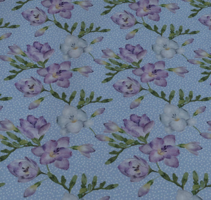 Stoff Floral lilac blue Dots im Detail.