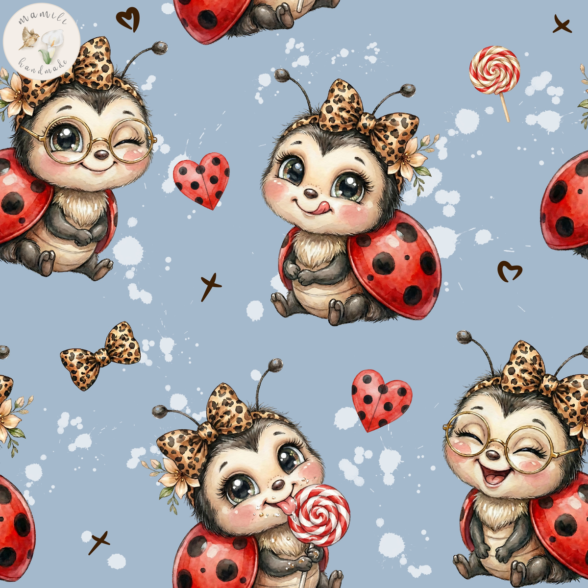 Jersey, French Terry Leo Ladybug  (Bio) + 12 weitere Stoffarten
