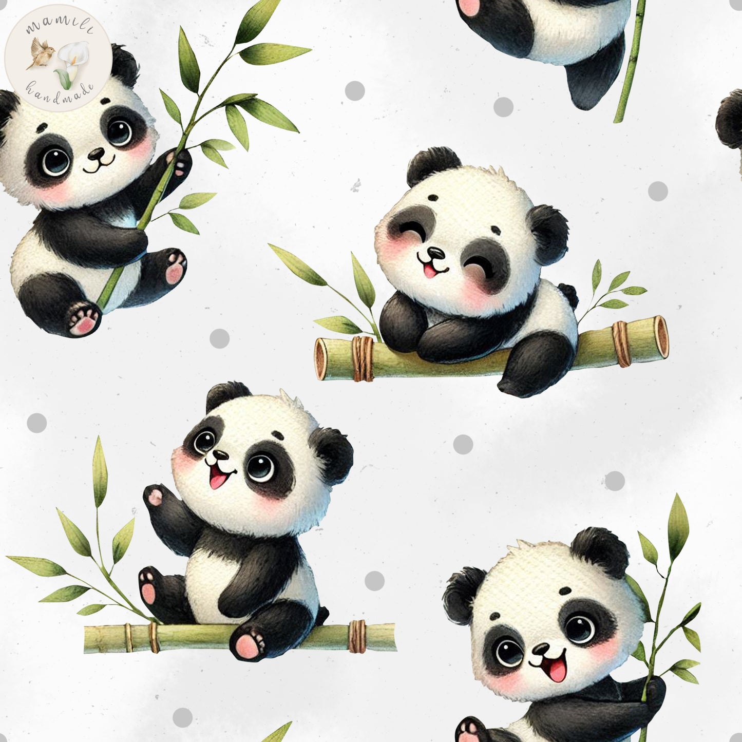 Bio Stoff mit einem Panda Baby