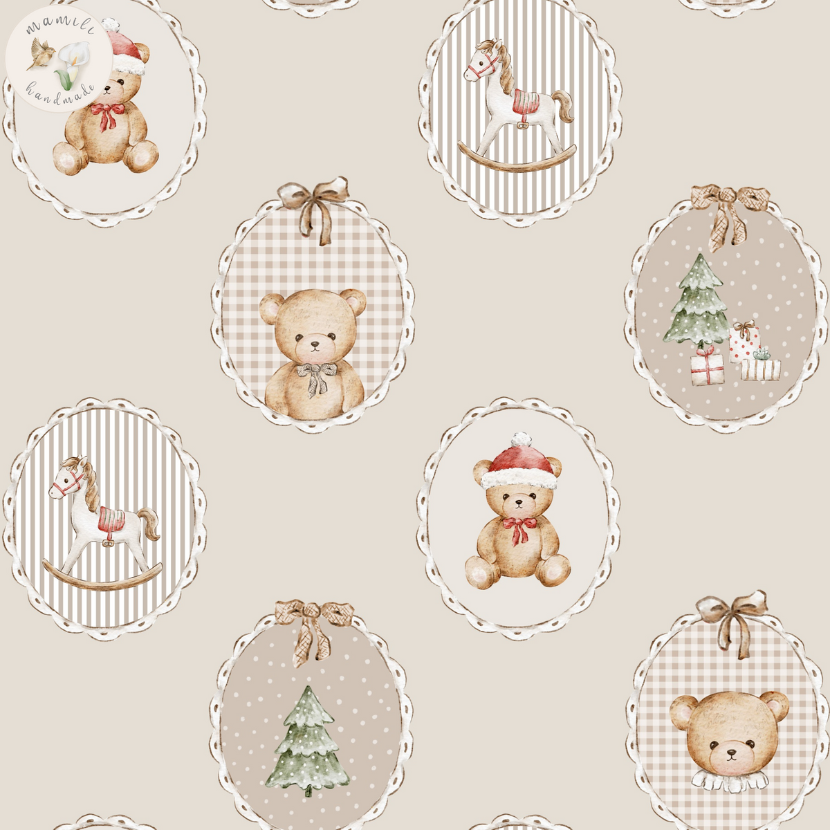 Jersey, French Terry William Teddy X-Mas  (Bio) + 12 weitere Stoffarten
