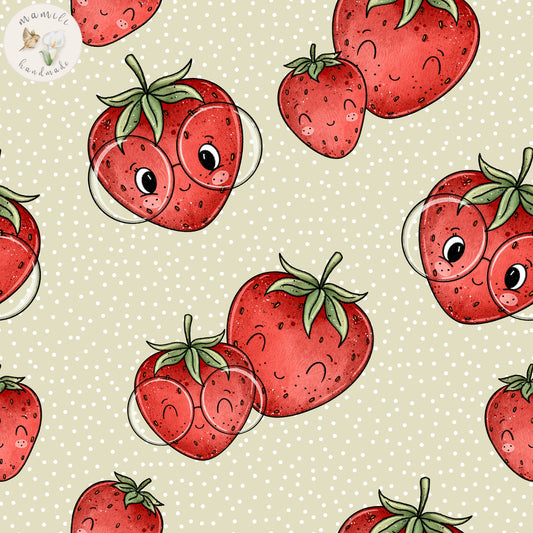Stoff Erdbeerlein Ausschnitt