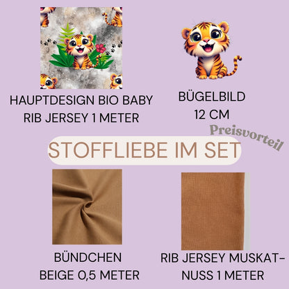 Bio Stoff Cute Tiger | Jersey, Musselin, Frottee | mamili handmade