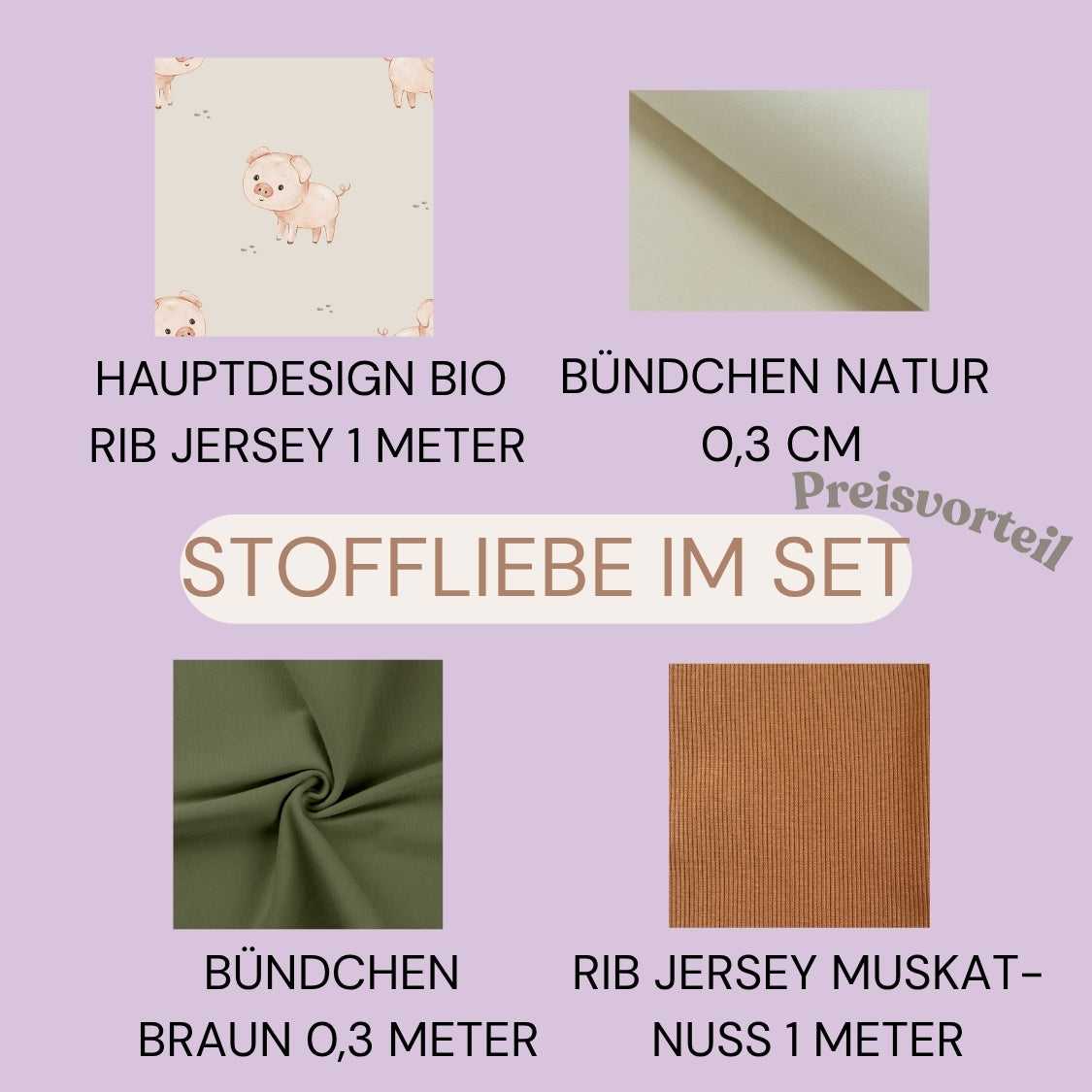 Bio Stoff Piglet | Baumwolle, Jersey, French Terry | mamili handmade
