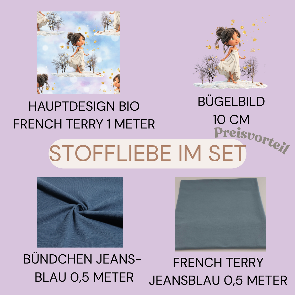 Jersey, French Terry Sternenmädchen (Bio) + 12 weitere Stoffarten