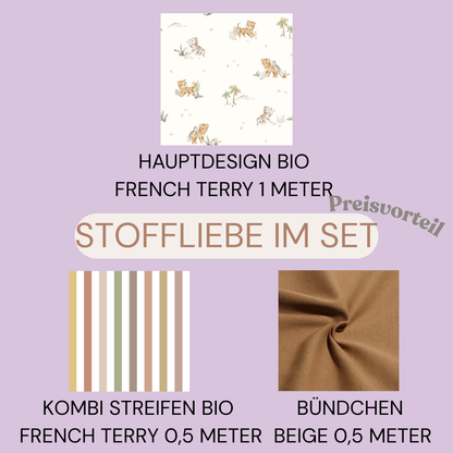 Jersey, French Terry Tiger Cubs Kombidesign (Bio) + 12 weitere Stoffarten