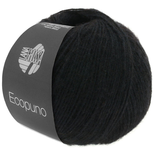 Ecopuno Lana Grossa Fb. 016 Schwarz Baumwolle Merino Alpaka