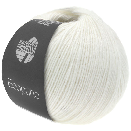 Ecopuno Lana Grossa Fb. 026 Weiß Baumwolle Merino Alpaka